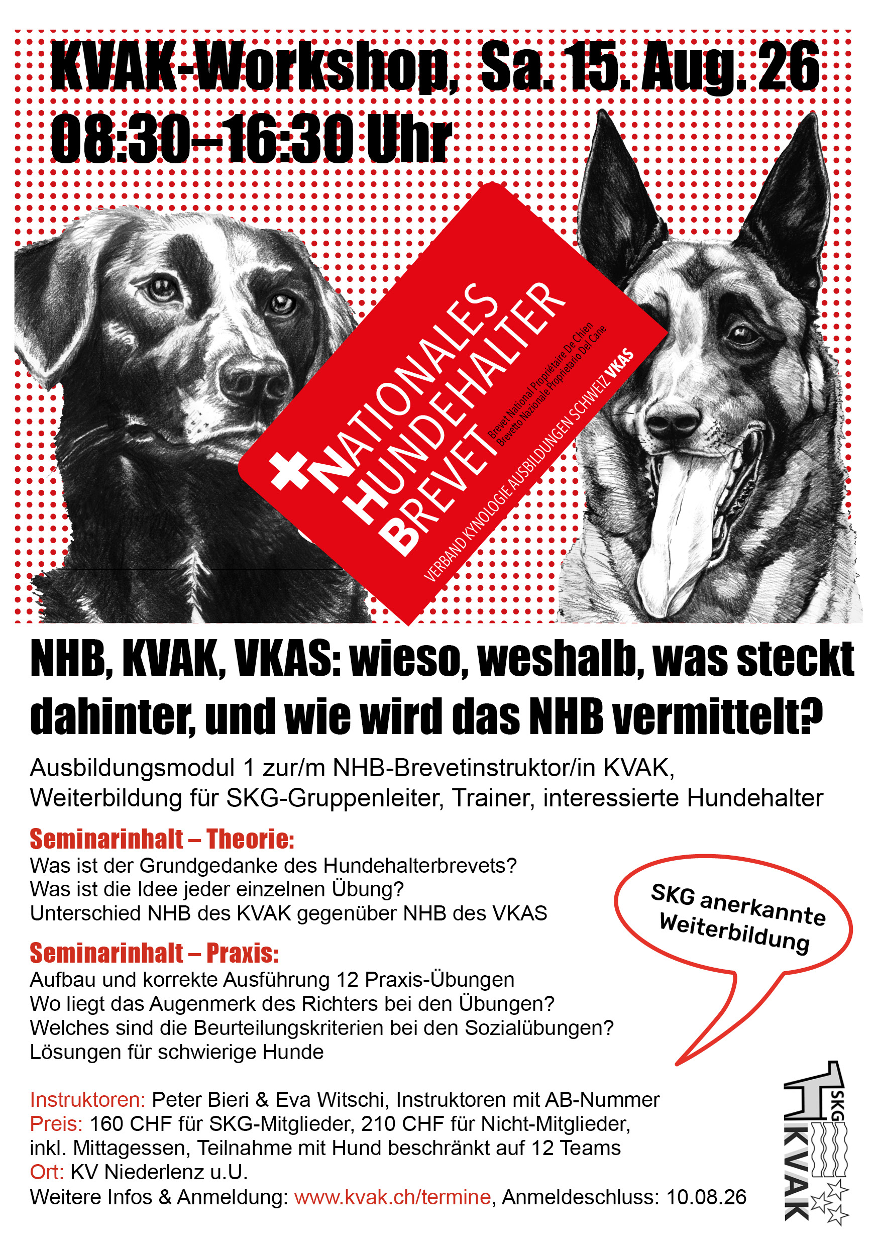 NHB, KVAK, VKAS: wieso, weshalb, was steckt dahinter, und wie wird das NHB vermittelt? (Ausbildungsmodul 1 NHB-Brevetinstruktor KVAK)